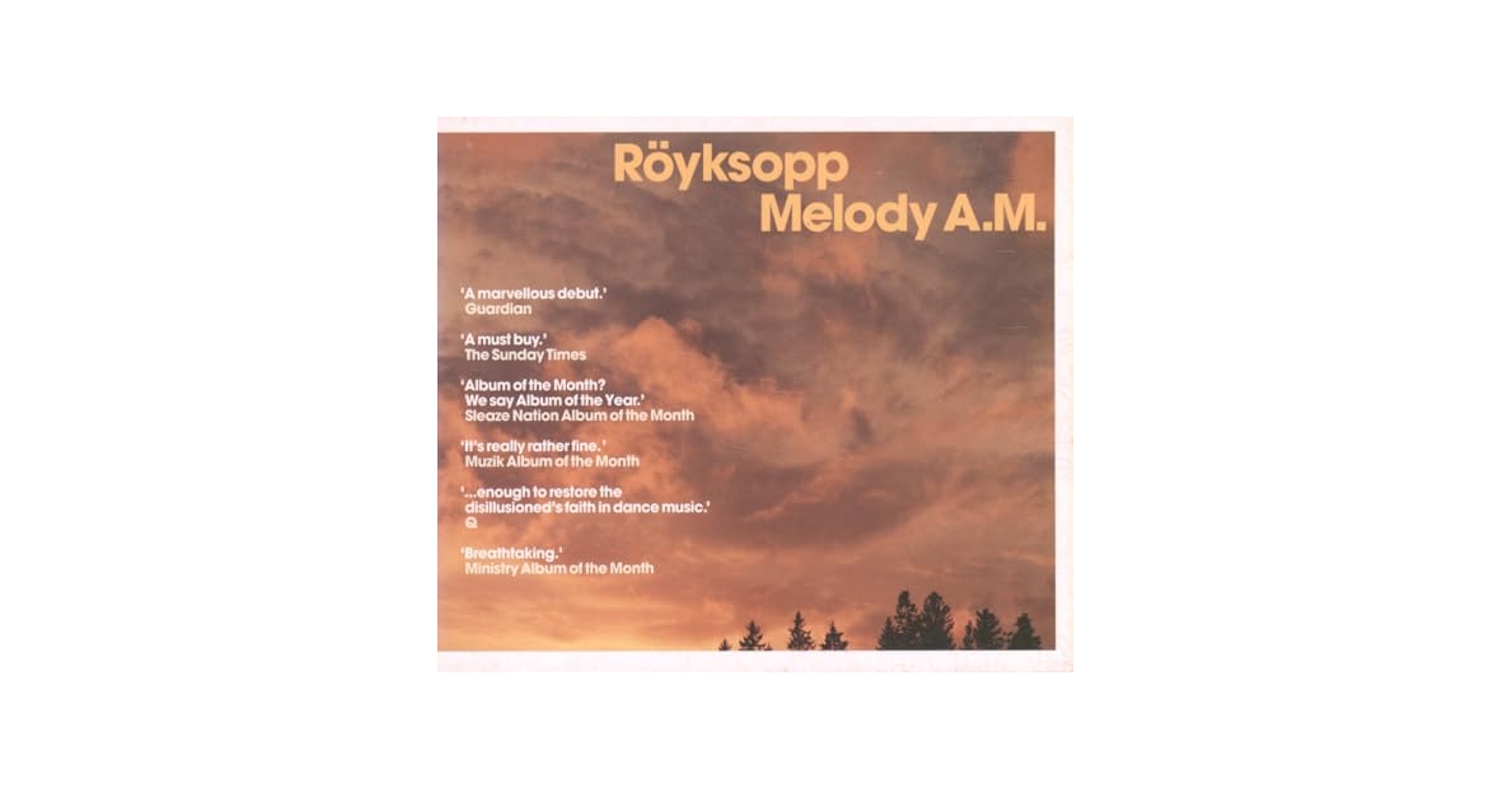 Royksopp “Melody A.M.”12inch Amazon.com: Melody Am: CDs & Vinyl